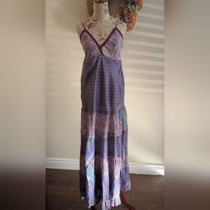 Purple Patchwork Maxi Dress‎
